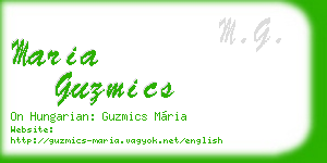 maria guzmics business card